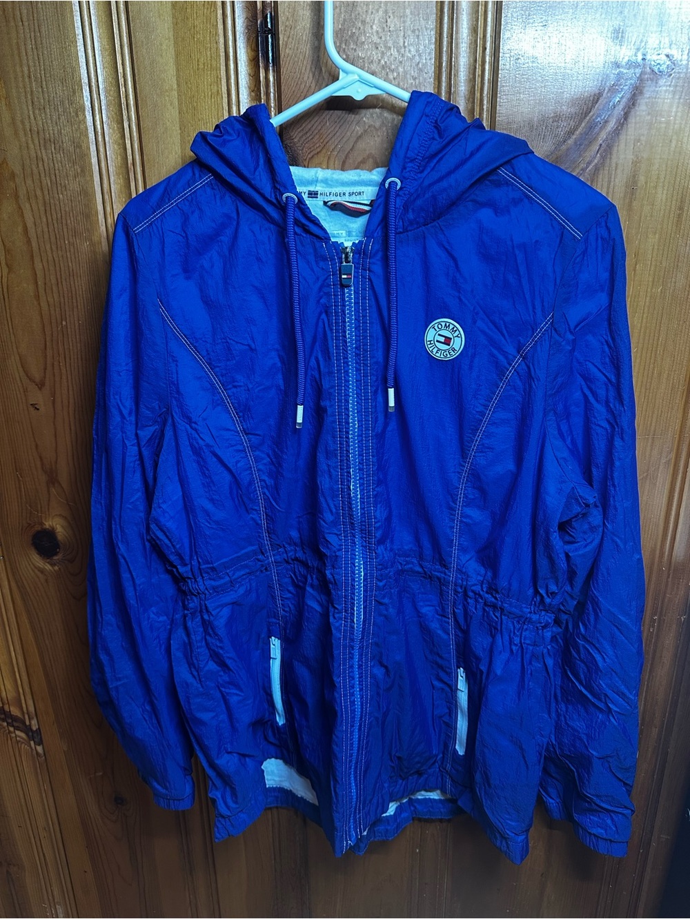 Tommy Hilfiger Royal Blue Hooded Raincoat Windbreaker